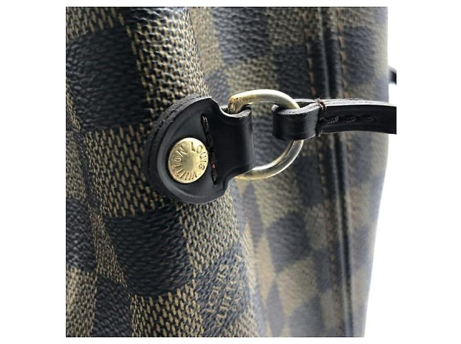 Borsa Tote Louis Vuitton Damier Neverfull MM Marrone Damier ebene - vista 9