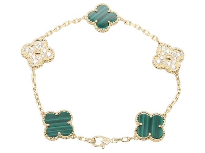 Bracciale charm Vintage Alhambra Van Cleef & Arpels D'oro Verde - vista 2