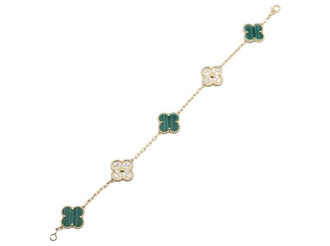 Bracciale charm Vintage Alhambra Van Cleef & Arpels D'oro Verde - vista 3