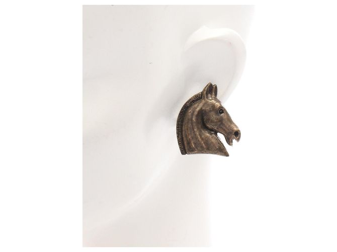 Hermès Boucles d'oreilles clip dorées Hermes - vue 4