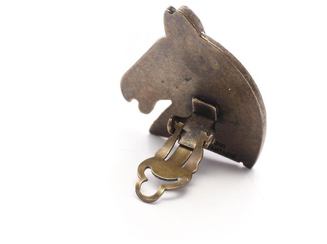 Hermès Boucles d'oreilles clip dorées Hermes - vue 6