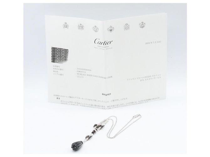Collana Agrafe in Onice e Diamanti Cartier Nero Argento - vista 5