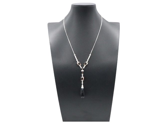 Collana Agrafe in Onice e Diamanti Cartier Nero Argento - vista 6