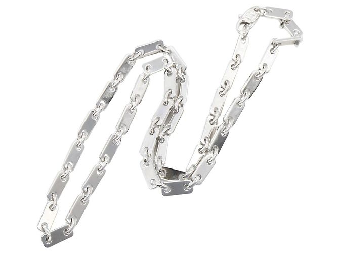 Collier Figaro en or blanc 18K Cartier Argenté - vue 2
