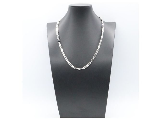 Collier Figaro en or blanc 18K Cartier Argenté - vue 6