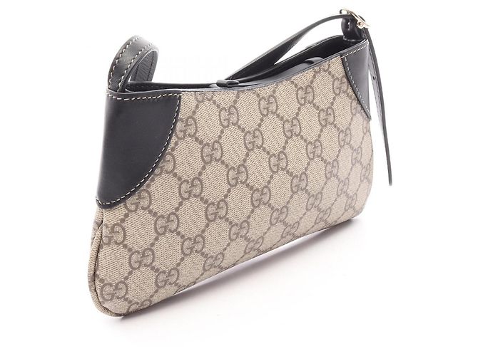 Piccola borsa a tracolla Gucci GG Emblem Nero Beige - vista 2