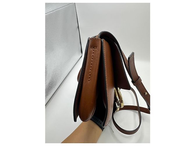 Chloé Faye Borsa a Tracolla in Pelle Marrone - vista 12