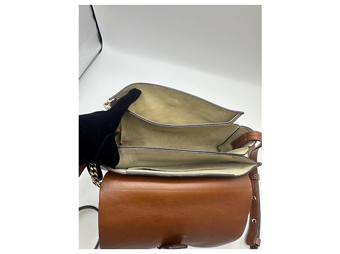 Chloé Faye Borsa a Tracolla in Pelle Marrone - vista 14