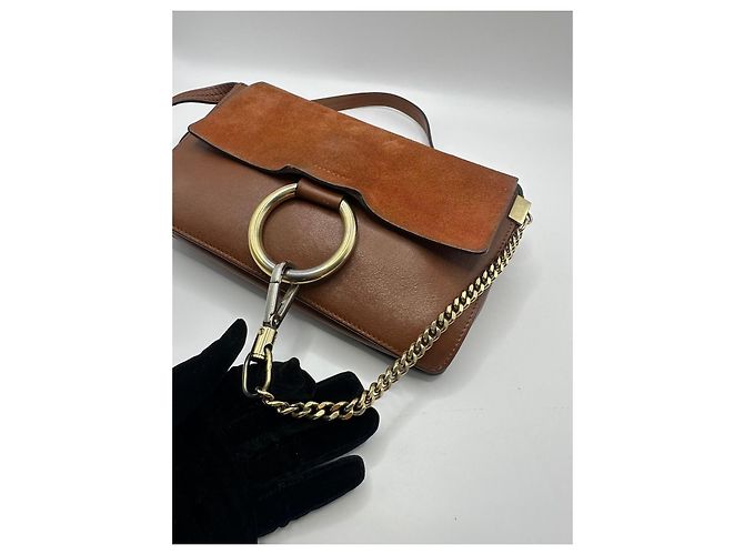 Chloé Faye Borsa a Tracolla in Pelle Marrone - vista 3