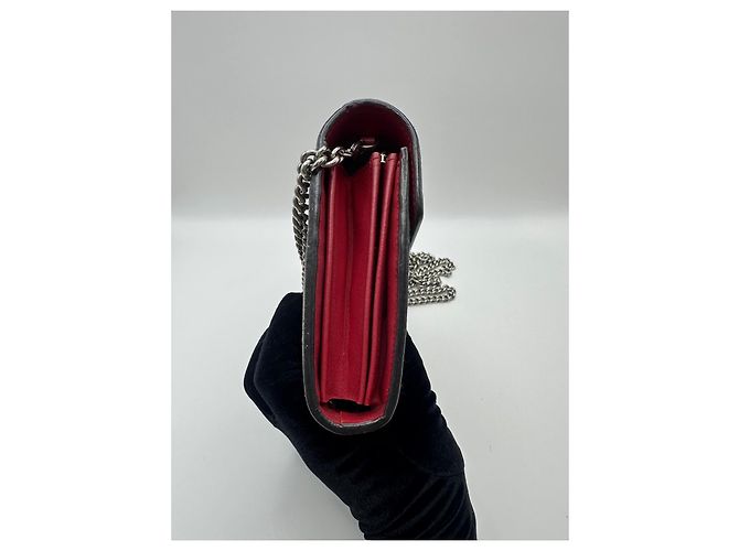 Gucci Dionysus Portafoglio con Catena GG Supreme Grigio Monogramma - vista 11