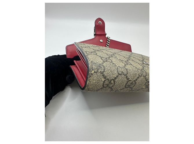 Gucci Dionysus Portafoglio con Catena GG Supreme Grigio Monogramma - vista 6