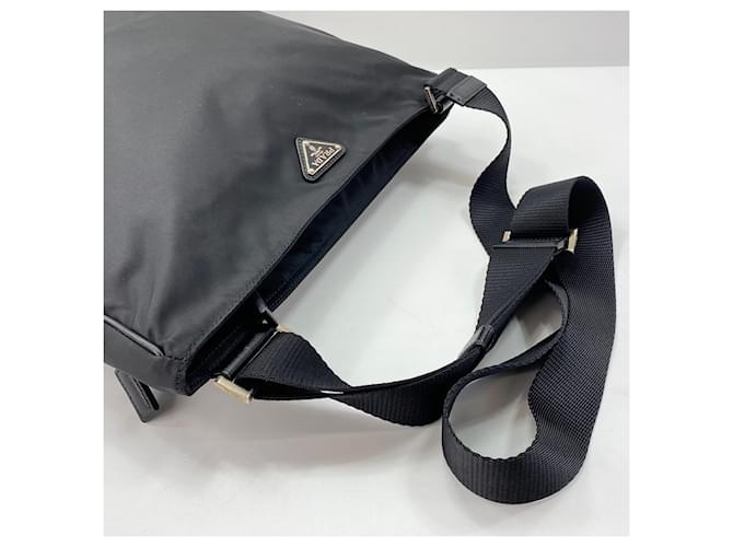 Borsa a tracolla in nylon nero Prada - vista 11