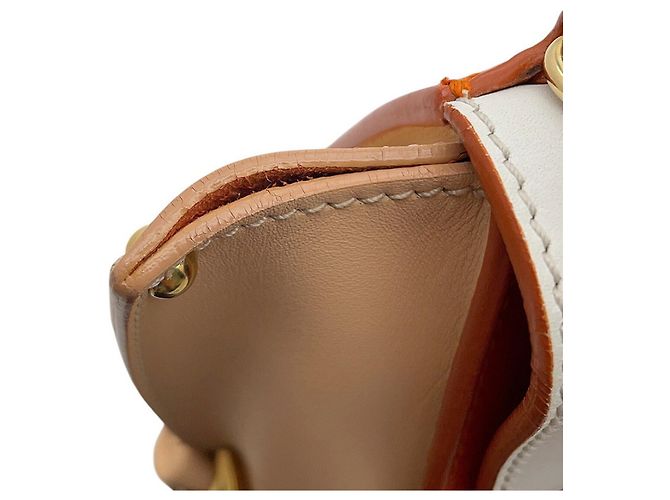 Bolsa de mão pequena Gancini Salvatore Ferragamo Rosa Branco Laranja - vista 11