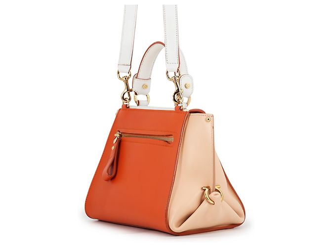Bolsa de mão pequena Gancini Salvatore Ferragamo Rosa Branco Laranja - vista 2