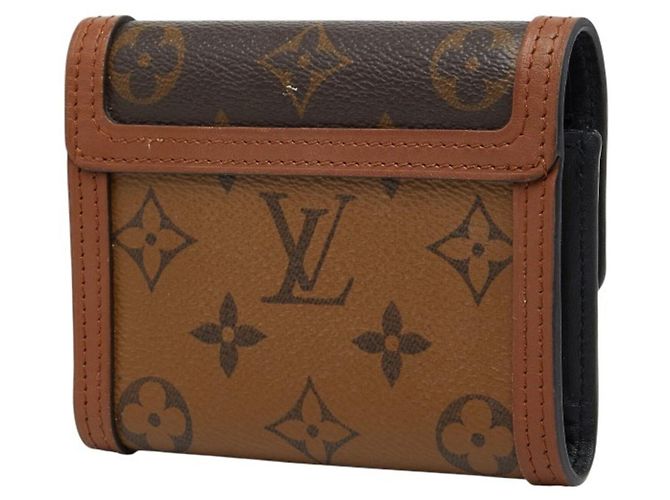 Cartera compacta de tres pliegues Louis Vuitton Monogram Reverse Dauphine Castaño - vista 2
