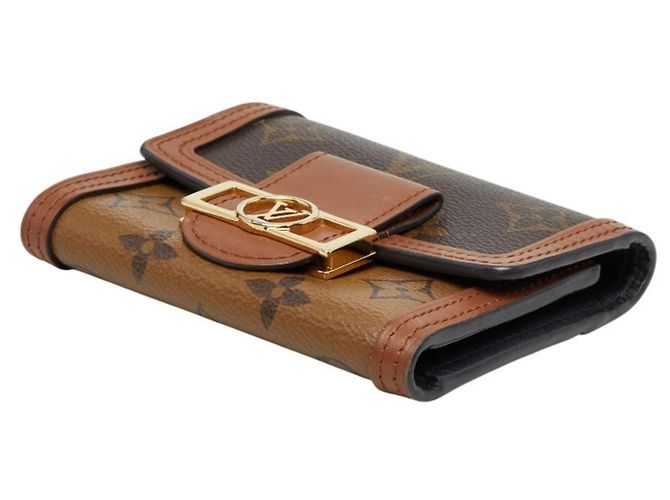 Cartera compacta de tres pliegues Louis Vuitton Monogram Reverse Dauphine Castaño - vista 4