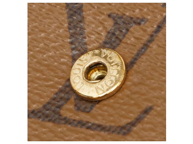 Cartera compacta de tres pliegues Louis Vuitton Monogram Reverse Dauphine Castaño - vista 6