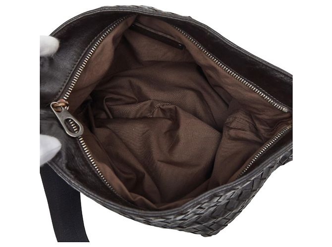 Borsa a tracolla Bottega Veneta Intrecciato Marrone scuro - vista 9