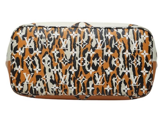 Borsa Tote Louis Vuitton Monogram Jungle Neverfull MM Multicolore Crudo Cammello - vista 3