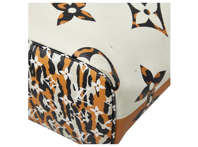 Borsa Tote Louis Vuitton Monogram Jungle Neverfull MM Multicolore Crudo Cammello - vista 4
