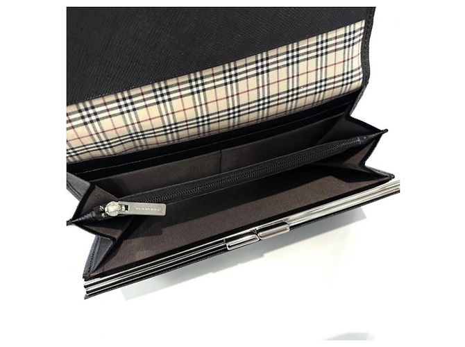 Burberry Nova Check Leder-Langgeldbörse Braun Schwarz - Ansicht 3