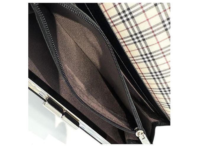 Burberry Nova Check Leder-Langgeldbörse Braun Schwarz - Ansicht 6