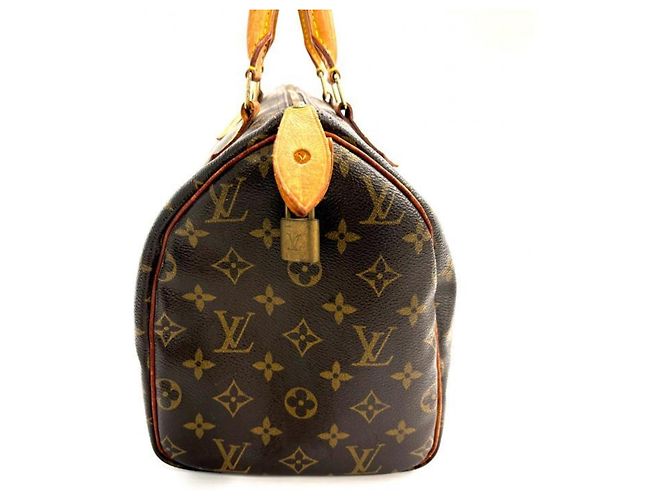 Borsa Louis Vuitton Monogram Speedy 30 Marrone Beige - vista 3