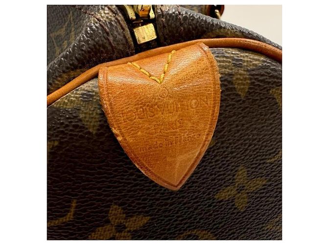 Borsa Louis Vuitton Monogram Speedy 30 Marrone Beige - vista 7
