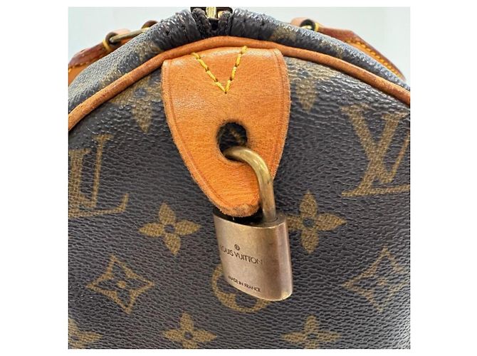 Borsa Louis Vuitton Monogram Speedy 30 Marrone Beige - vista 7
