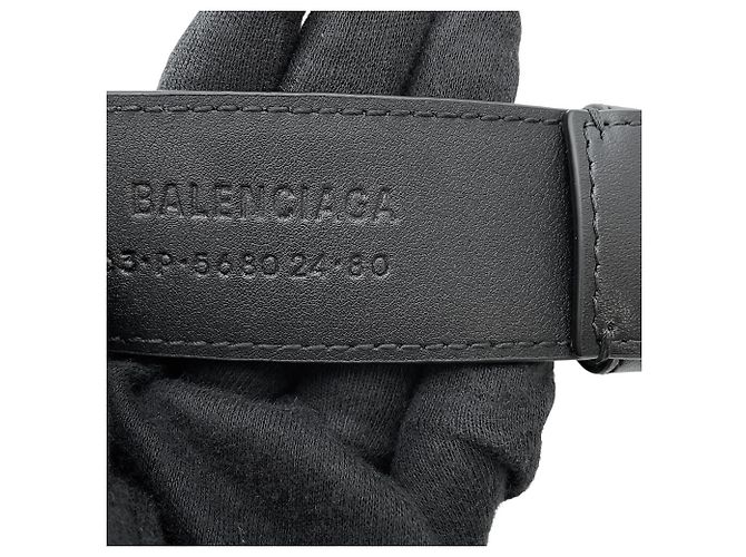 Balenciaga Ledergürtel mit BB-Schnalle Schwarz Grün - Ansicht 11