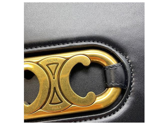 Céline Celine Maillon Triomphe Black Leather Shoulder Bag - view 11