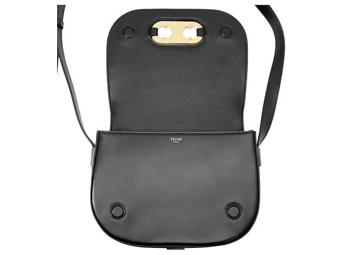 Céline Celine Maillon Triomphe Black Leather Shoulder Bag - view 6