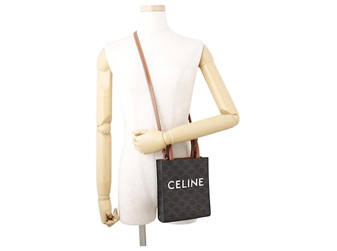 Céline Borsa cabas verticale mini Triomphe in pelle Celine - vista 5