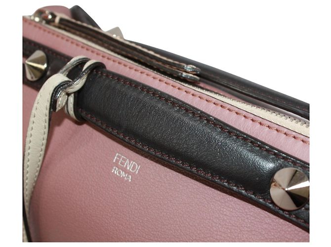 Borsa a Spalla Fendi By The Way Medium Nero Rosa Crudo - vista 16