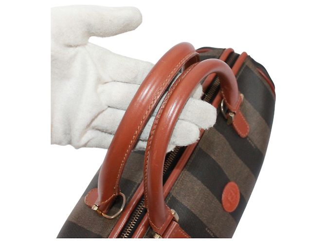Borsa Mini Boston FENDI Marrone Nero Cachi - vista 13