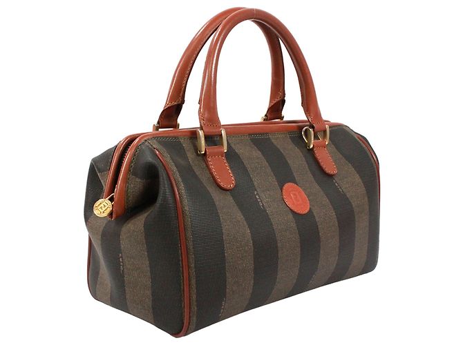 Borsa Mini Boston FENDI Marrone Nero Cachi - vista 2