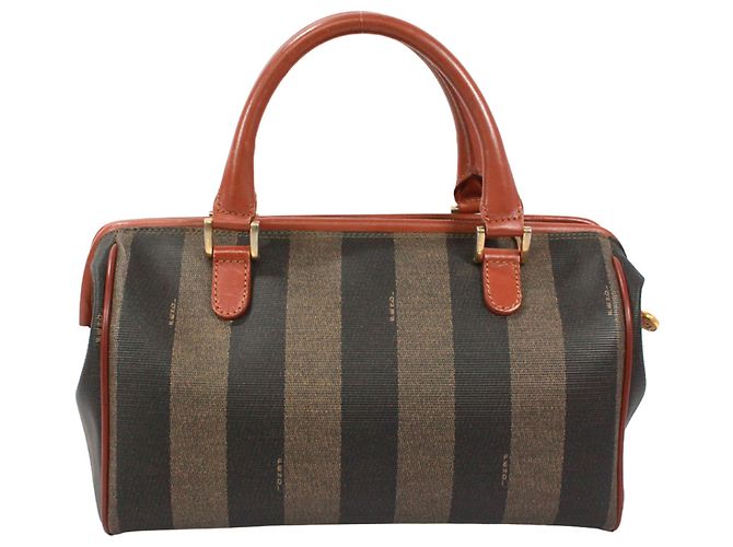 Borsa Mini Boston FENDI Marrone Nero Cachi - vista 3