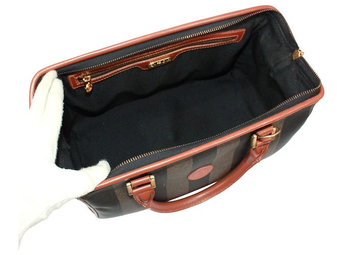 Borsa Mini Boston FENDI Marrone Nero Cachi - vista 7