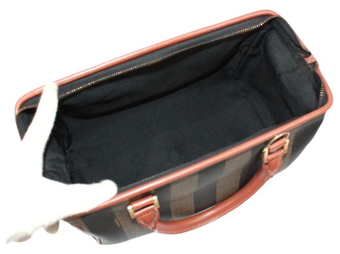 Borsa Mini Boston FENDI Marrone Nero Cachi - vista 8