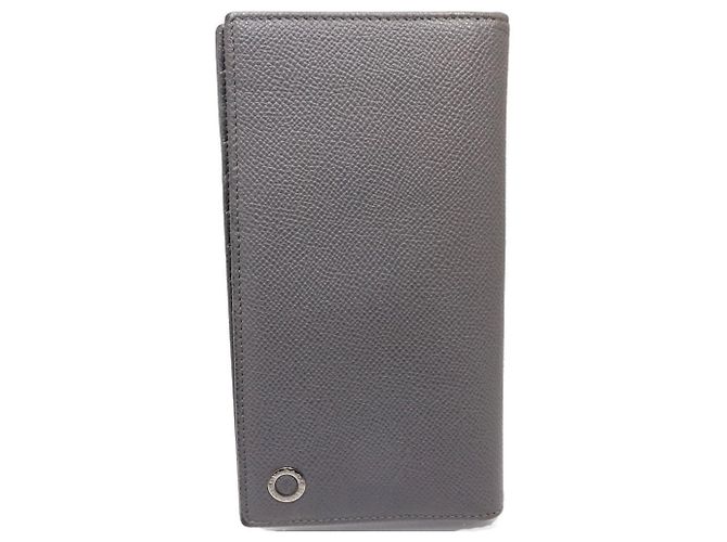 Bulgari Cartera larga de cuero gris Bvlgari Castaño - vista 3