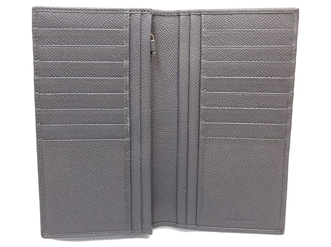 Bulgari Cartera larga de cuero gris Bvlgari Castaño - vista 5