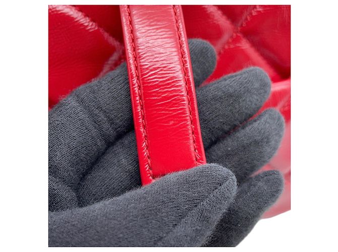 Borsa a Spalla Chanel Matelasse Chain Rosso - vista 11