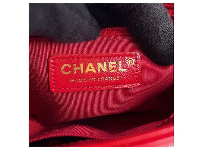 Borsa a Spalla Chanel Matelasse Chain Rosso - vista 13