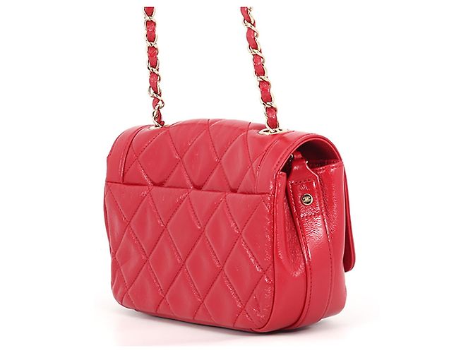 Borsa a Spalla Chanel Matelasse Chain Rosso - vista 2