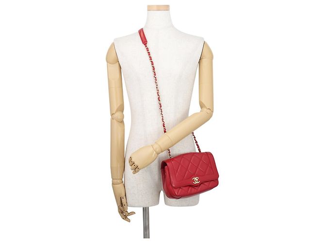 Borsa a Spalla Chanel Matelasse Chain Rosso - vista 4