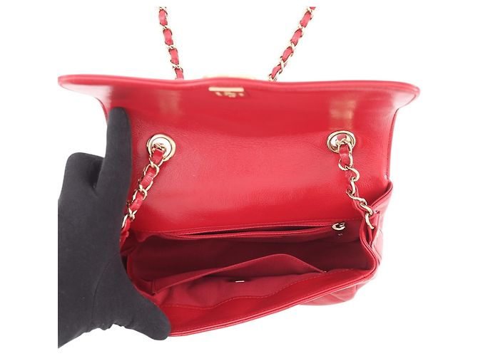 Borsa a Spalla Chanel Matelasse Chain Rosso - vista 5