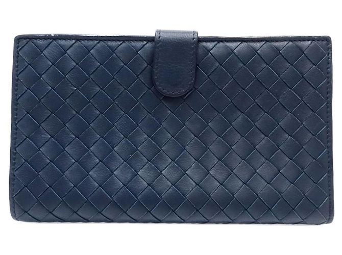 Cartera Bi-Fold Intrecciato Bottega Veneta Azul marino - vista 2