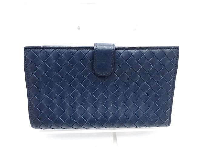 Cartera Bi-Fold Intrecciato Bottega Veneta Azul marino - vista 3