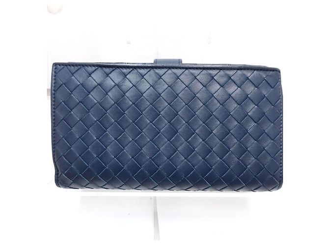 Cartera Bi-Fold Intrecciato Bottega Veneta Azul marino - vista 4