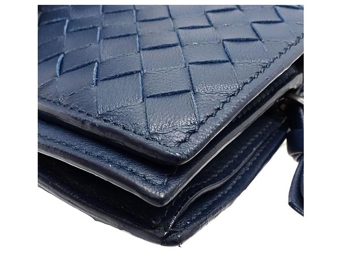 Cartera Bi-Fold Intrecciato Bottega Veneta Azul marino - vista 5